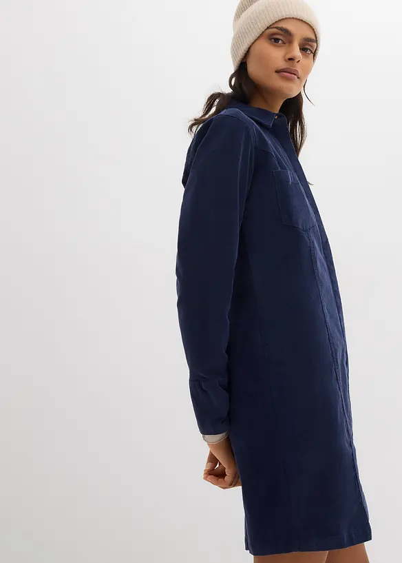 Figurnær kordfløyelskjole, bonprix