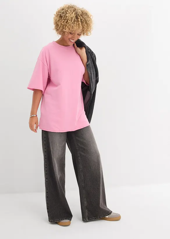 Lang sweatshirt i 100% bomull, bonprix