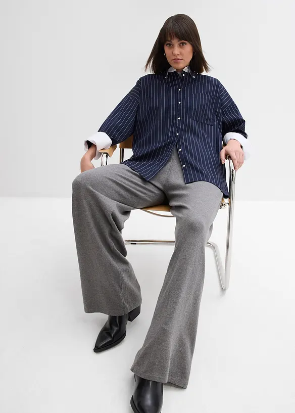 Strikket bukse i bomull og myk kasjmir, bonprix