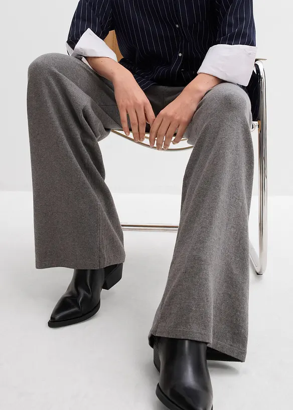 Strikket bukse i bomull og myk kasjmir, bonprix