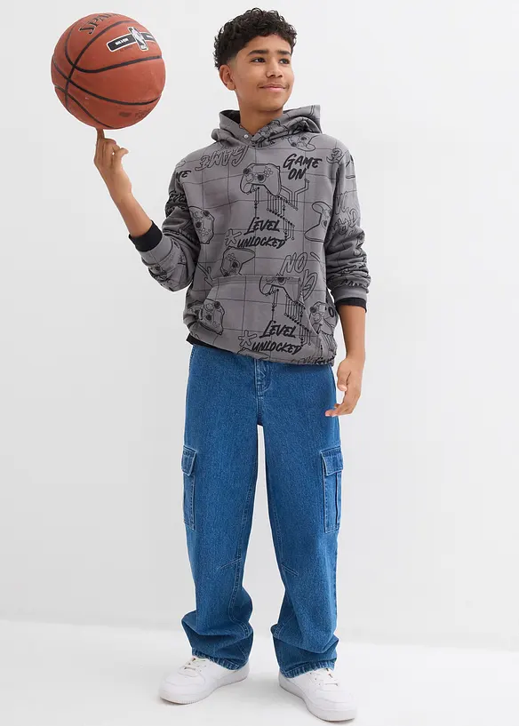 Hettegenser i myk bomullsmiks, bonprix