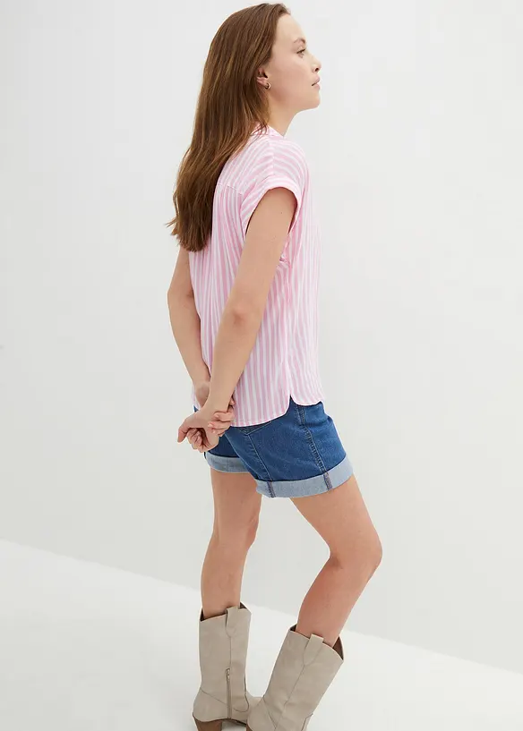 Kortermet bluse i lett viskose, bonprix