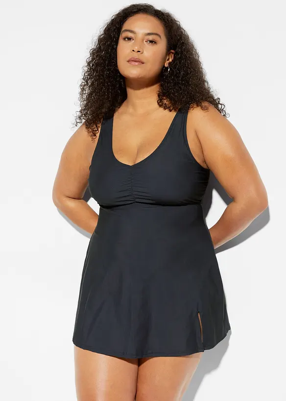 Shape-badekjole med V-hals, middels formende, bonprix