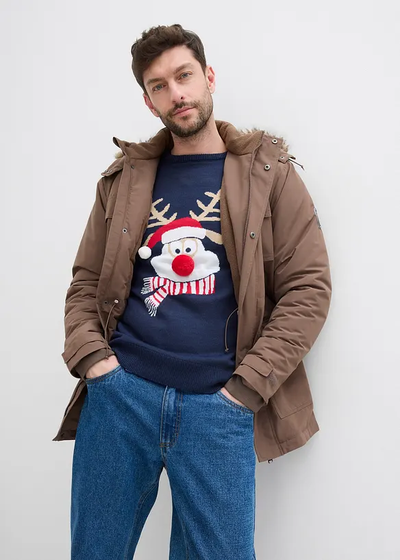 Genser i finstrikk med julemotiv, bonprix