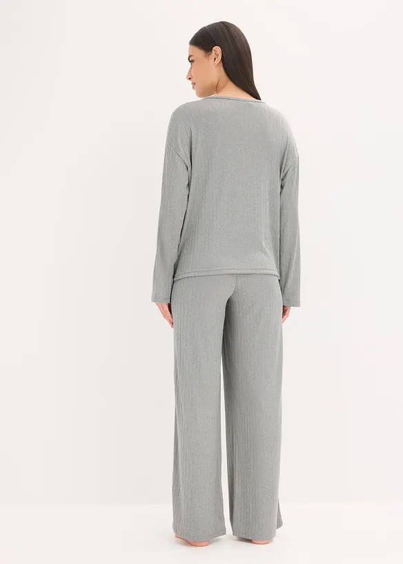 Pyjamas av myk pointelle-jersey, bonprix