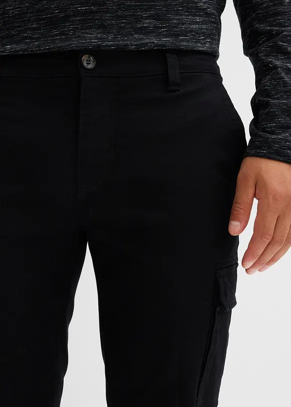 Regular Fit-cargobukse med stretch og varmt f&ocirc;r, Straight, bonprix