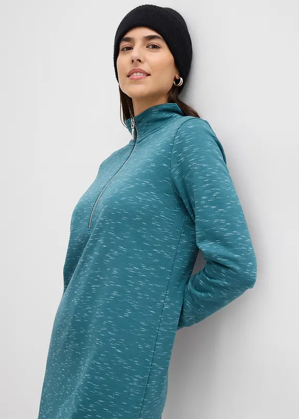 Sweatkjole med troyer-krage, bonprix
