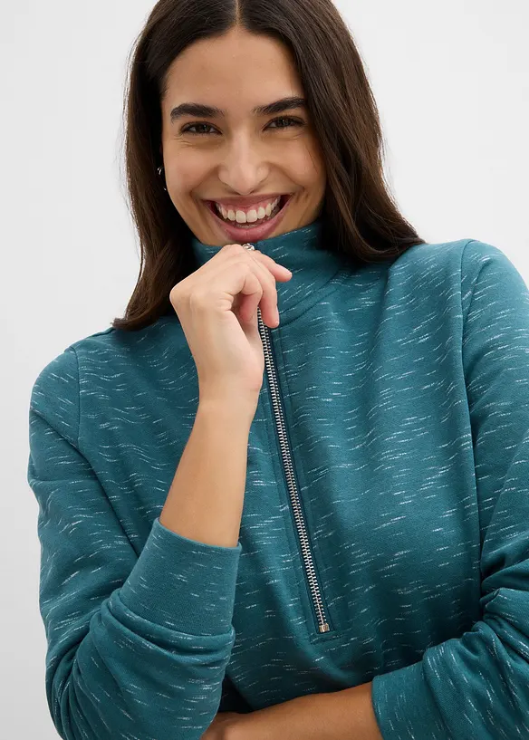 Sweatkjole med troyer-krage, bonprix