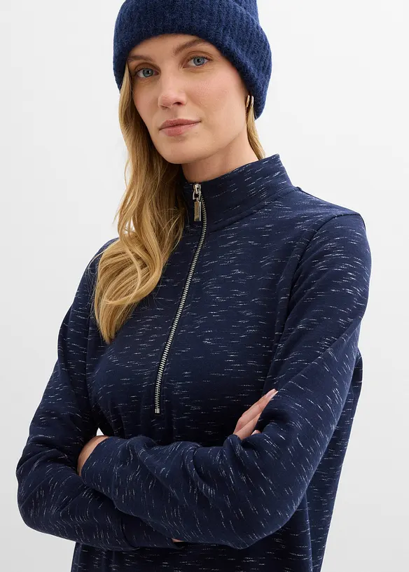 Sweatkjole med troyer-krage, bonprix