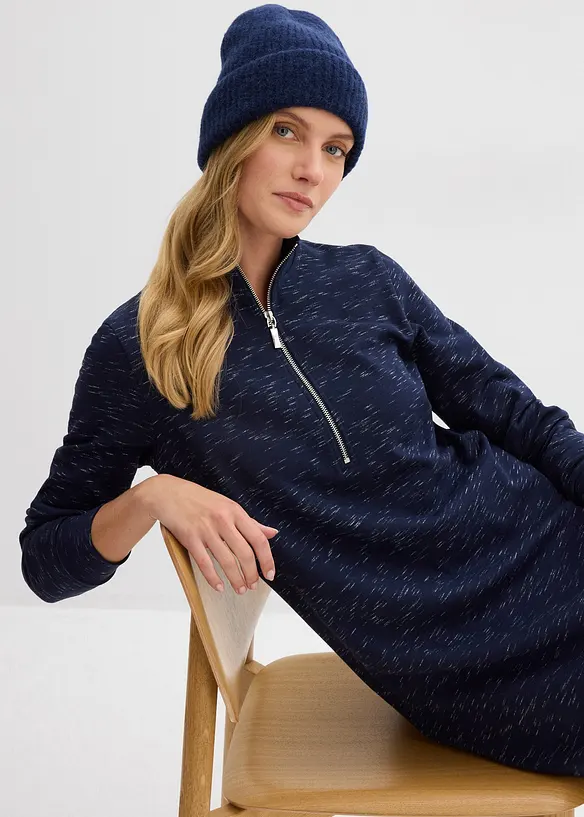 Sweatkjole med troyer-krage, bonprix