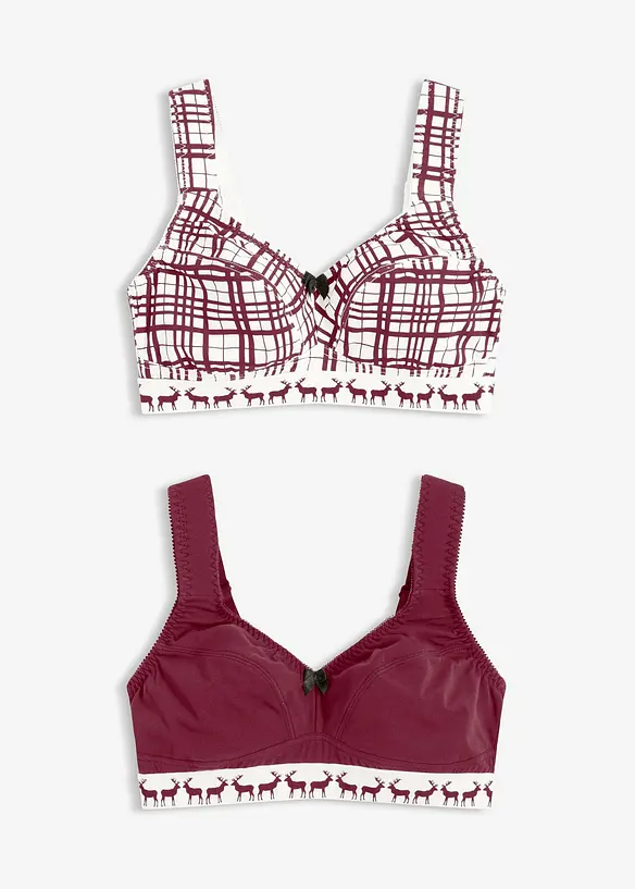 BH uten bøyle med bomull (2-pack), bonprix