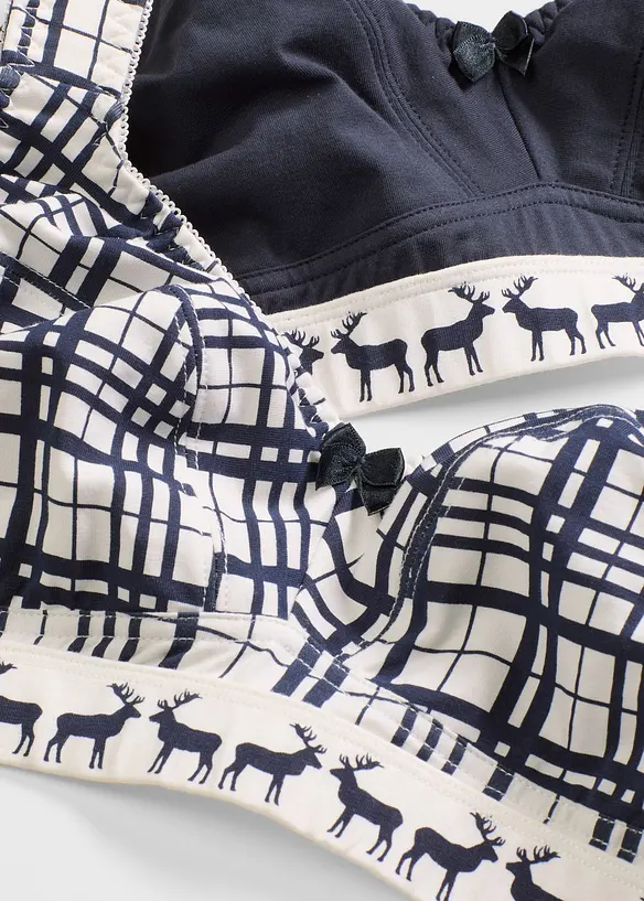 BH uten bøyle med bomull (2-pack), bonprix