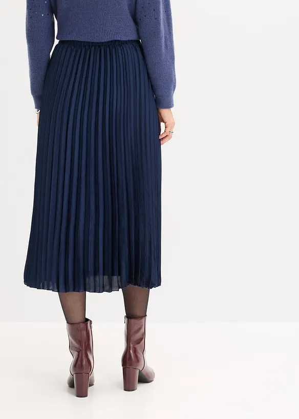 Plissert skjørt i tynn sateng, bonprix