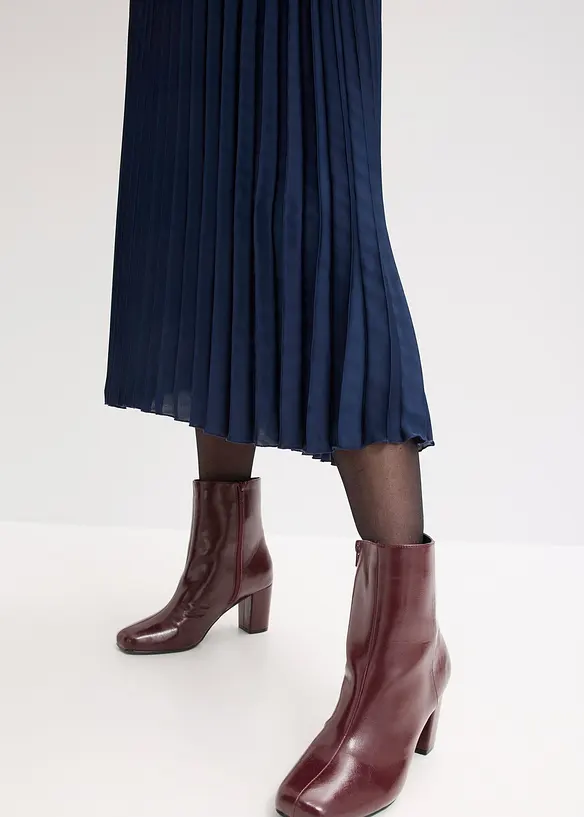 Plissert skjørt i tynn sateng, bonprix