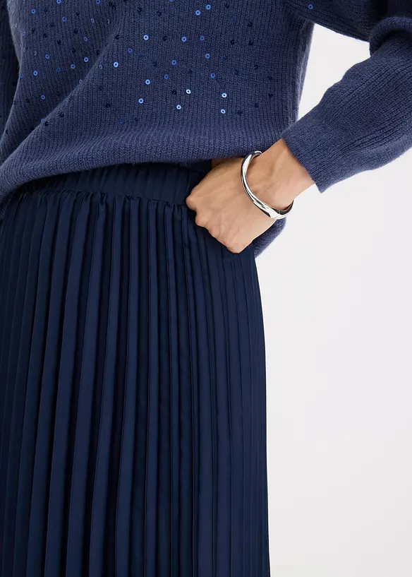 Plissert skjørt i tynn sateng, bonprix