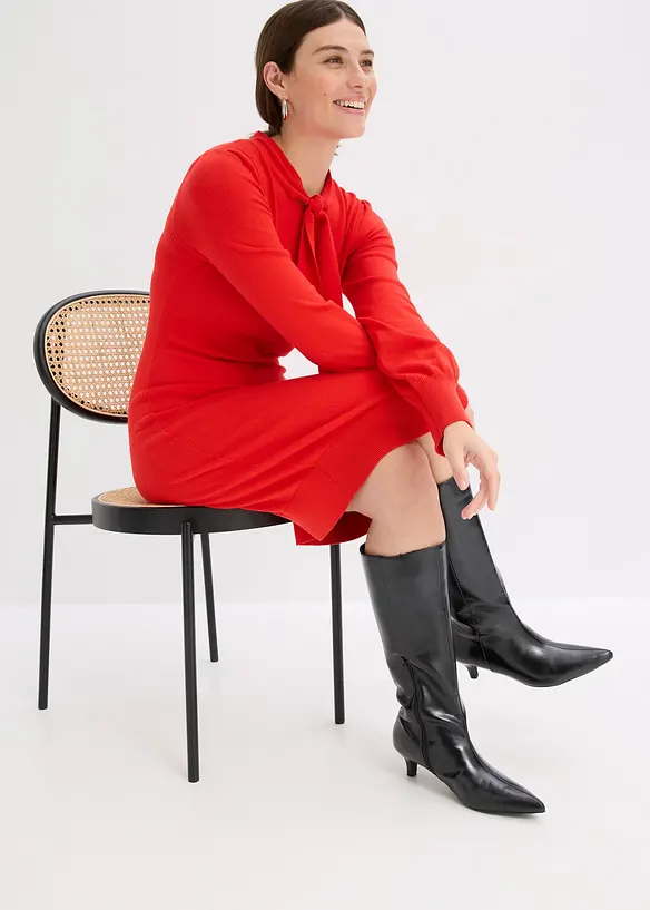 Strikket kjole i lett viskosemiks, bonprix