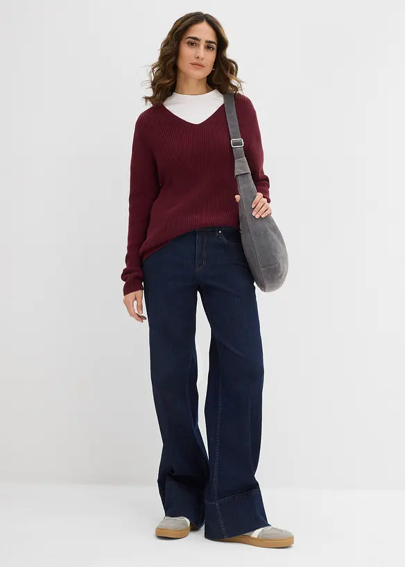 Finstrikket genser av 100% &oslash;kologisk bomull, bonprix