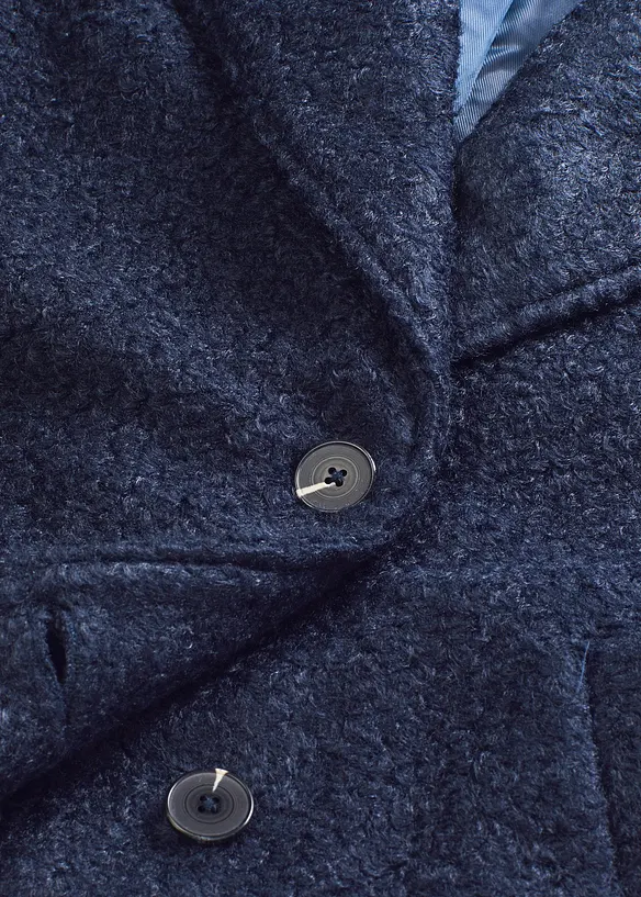 Kort, oversized kåpe i bouclé, bonprix