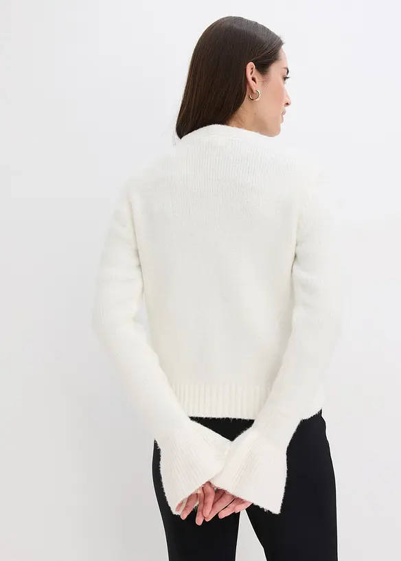 Strikkejakke med dekorative knapper, bonprix