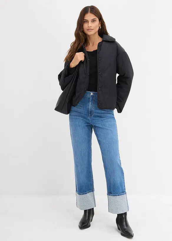 Straight-jeans High Waist med turn up, bonprix