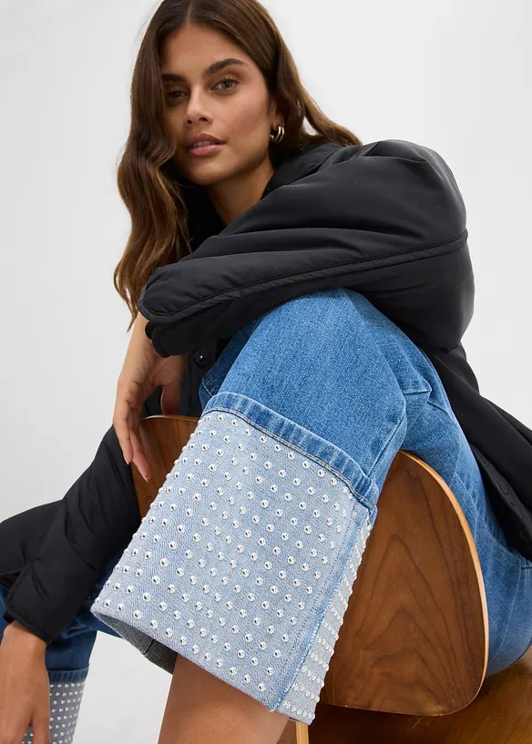 Straight-jeans High Waist med turn up, bonprix