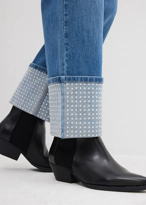 Straight-jeans High Waist med turn up, bonprix