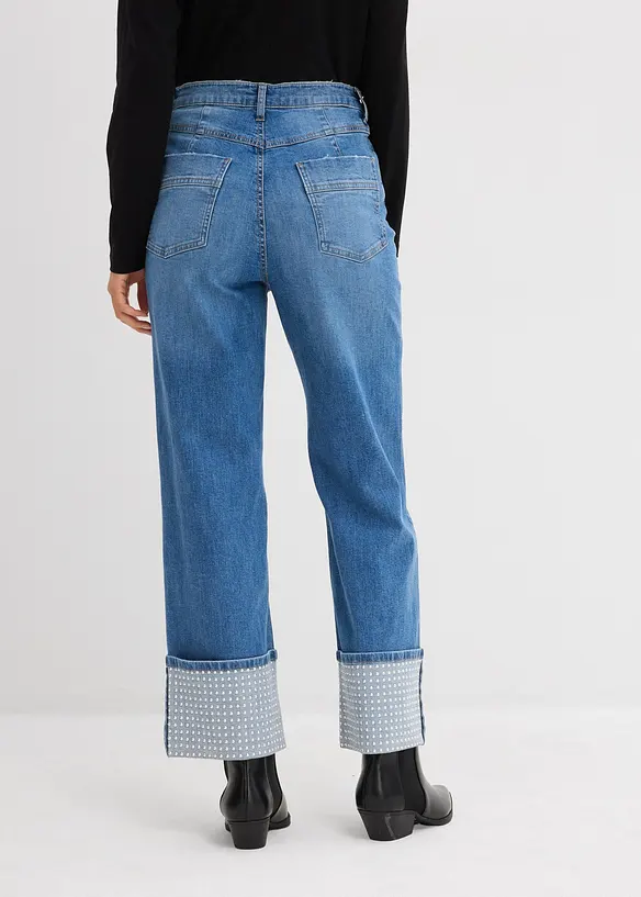 Straight-jeans High Waist med turn up, bonprix