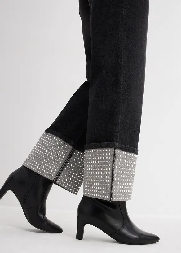 Straight-jeans High Waist med turn up, bonprix