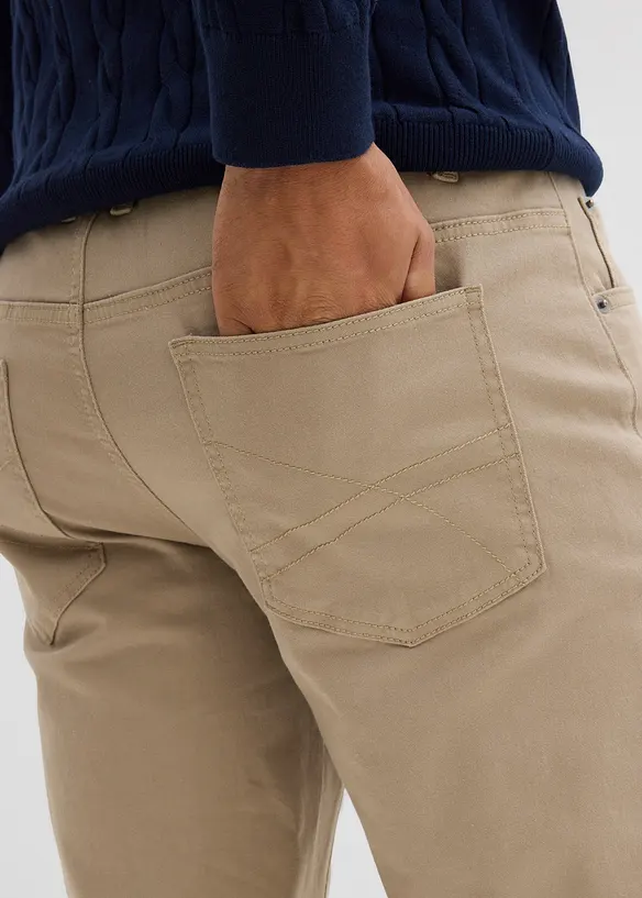 Regular Fit-bukse i varmende materiale med mykt flanellfôr og stretch, Straight, bonprix