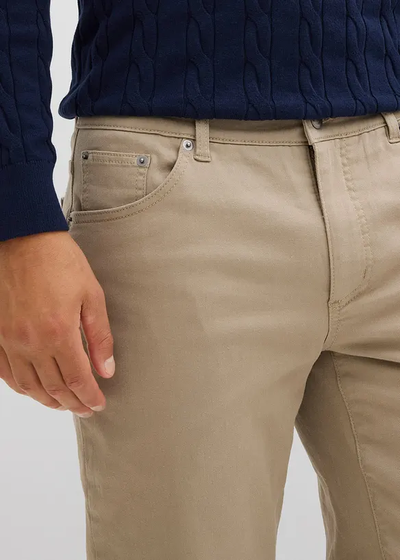 Regular Fit-bukse i varmende materiale med mykt flanellfôr og stretch, Straight, bonprix