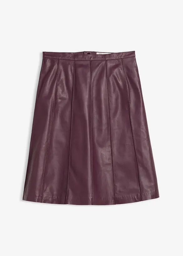 Utskrådd skinnskjørt i lammenappa, bonprix