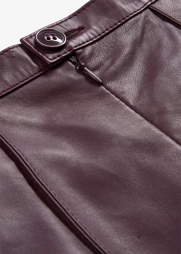 Utskrådd skinnskjørt i lammenappa, bonprix