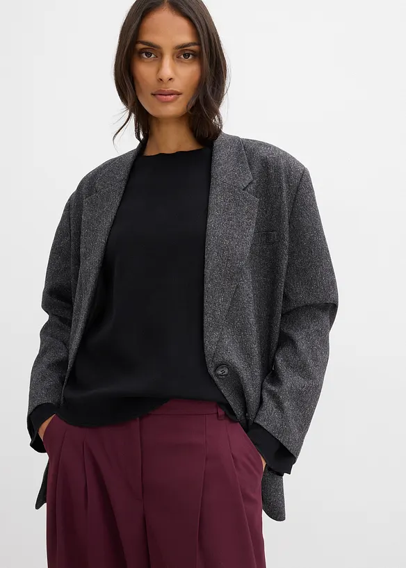 Langermet topp i ribbemateriale, bonprix