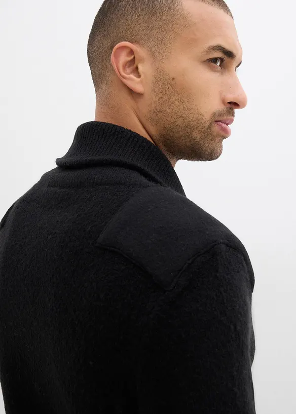 Finstrikket genser med sjalkrage, bonprix