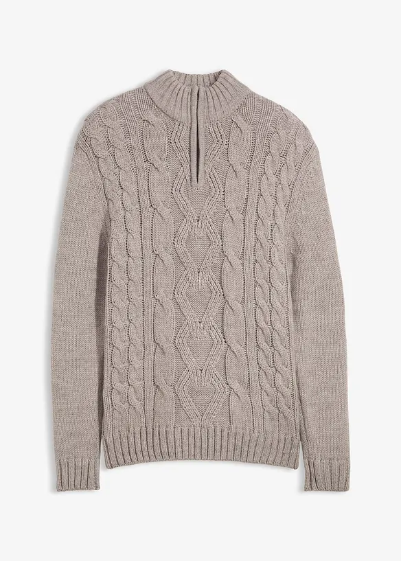 Kabelstrikket troyer-genser, bonprix