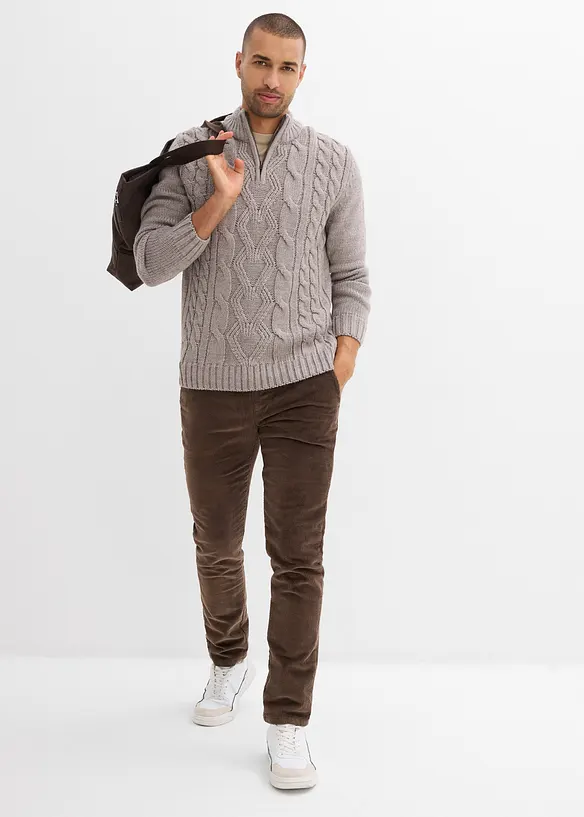 Kabelstrikket troyer-genser, bonprix