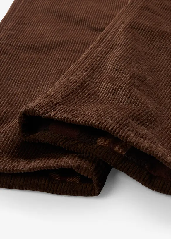 Relaxed fit-kordfl&oslash;yelsbukse med flanellf&ocirc;r, Straight, bonprix