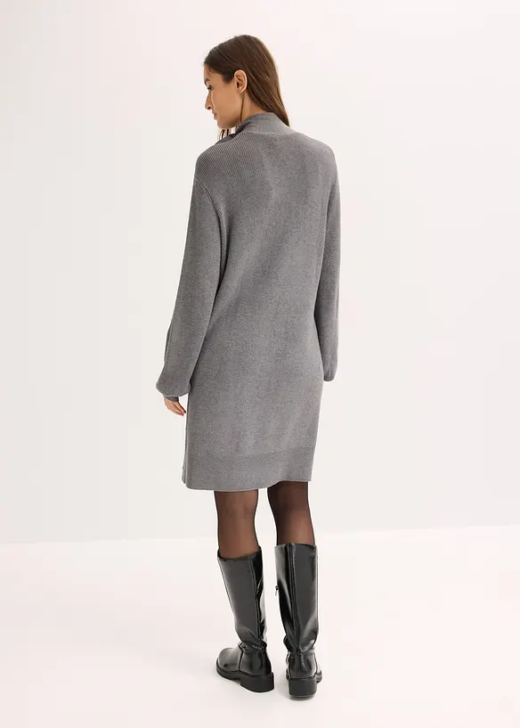 Strikkekjole i myk viskosemiks med sløyfe, bonprix