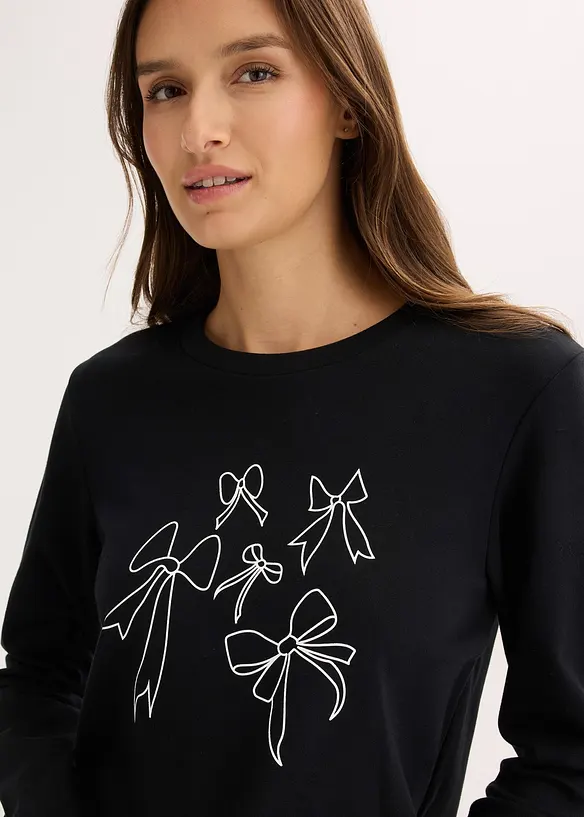 Langermet topp i 100% økologisk bomull, bonprix