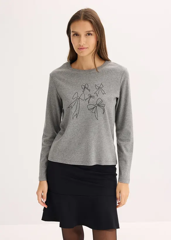 Langermet topp i 100% &oslash;kologisk bomull, bonprix