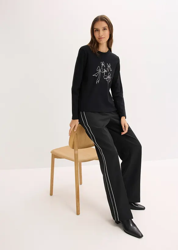 Langermet topp i 100% økologisk bomull, bonprix