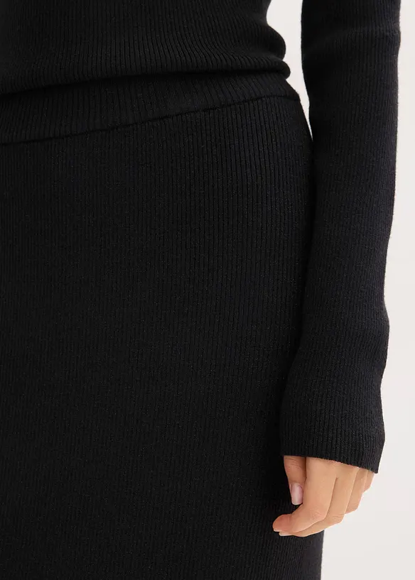 Finstrikket skjørt av myk viskosemiks, bonprix