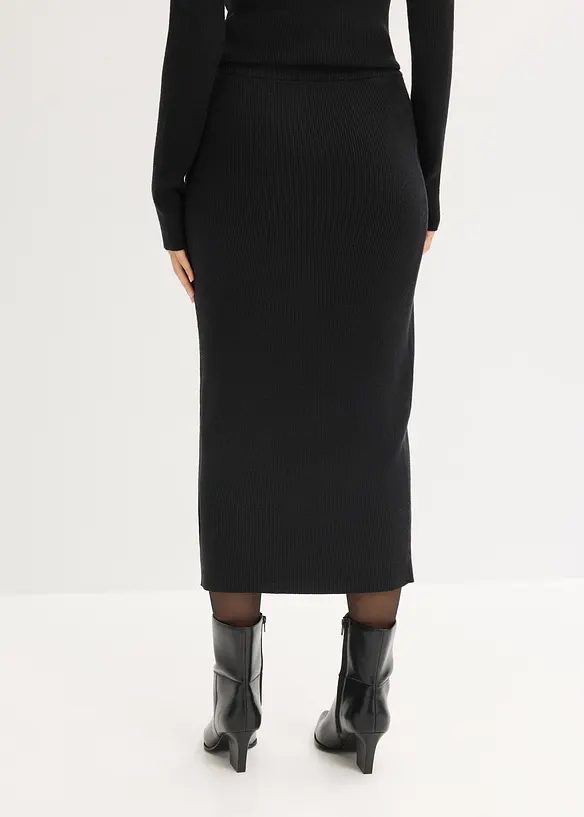 Finstrikket skjørt av myk viskosemiks, bonprix