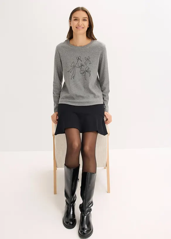 Langermet topp i 100% &oslash;kologisk bomull, bonprix