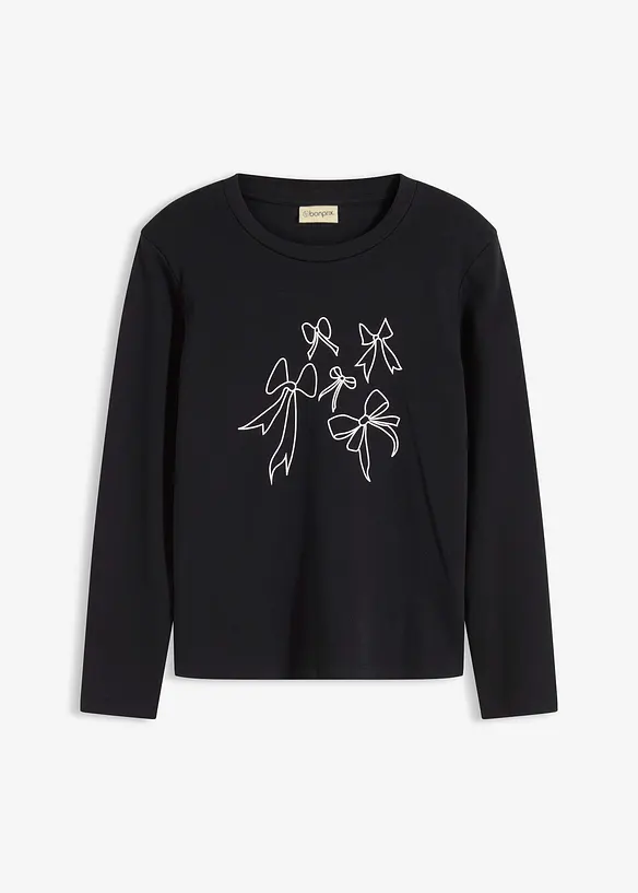 Langermet topp i 100% økologisk bomull, bonprix