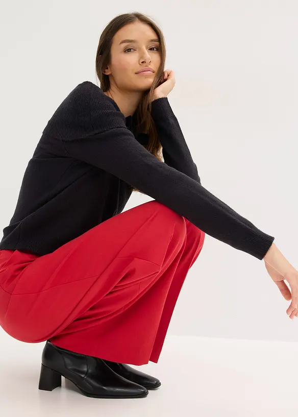 Oversized genser med carmenutringning, bonprix