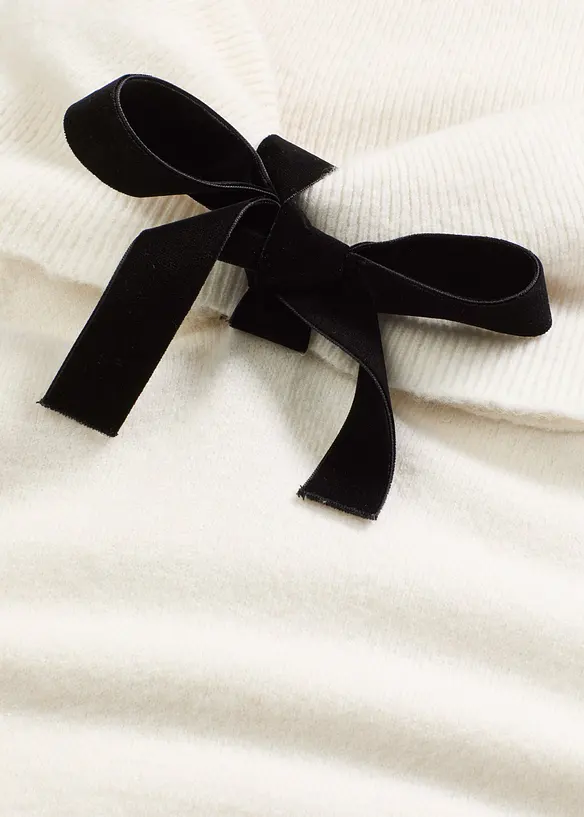 Oversized genser med carmenutringning, bonprix