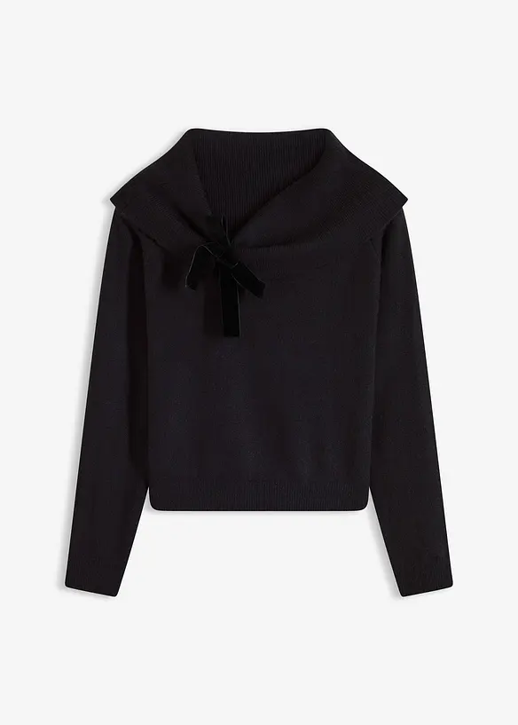 Oversized genser med carmenutringning, bonprix