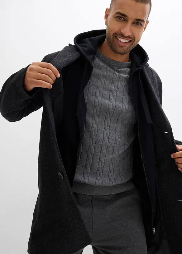 Kort kåpe med ullandel, bonprix