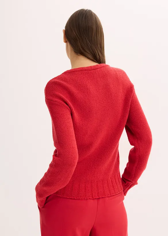 Grovstrikket genser med knyting, bonprix